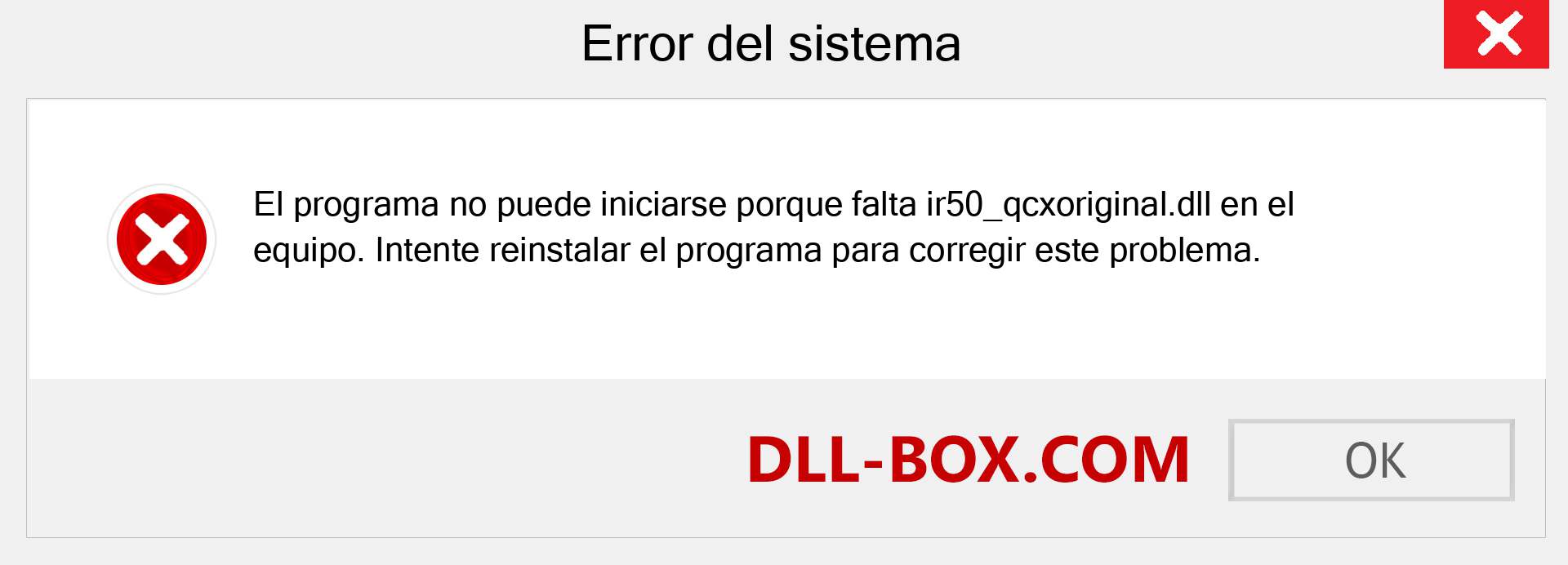 ¿Falta el archivo ir50_qcxoriginal.dll ?. Descargar para Windows 7, 8, 10 - Corregir ir50_qcxoriginal dll Missing Error en Windows, fotos, imágenes